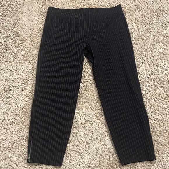HUE Pants - Hue pants black pin stripe zip ankle size XL